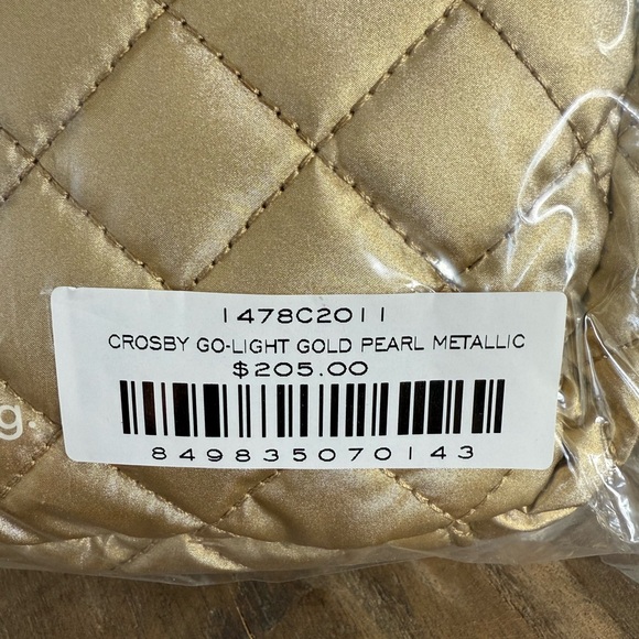 NWT MZ Wallace light gold pearl metallic Crosby Go - Picture 6 of 7